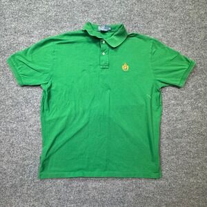 Ralph Lauren Polo T-Shirt‎ Men XL Green Crown Crest Embroidered Short Sleeve